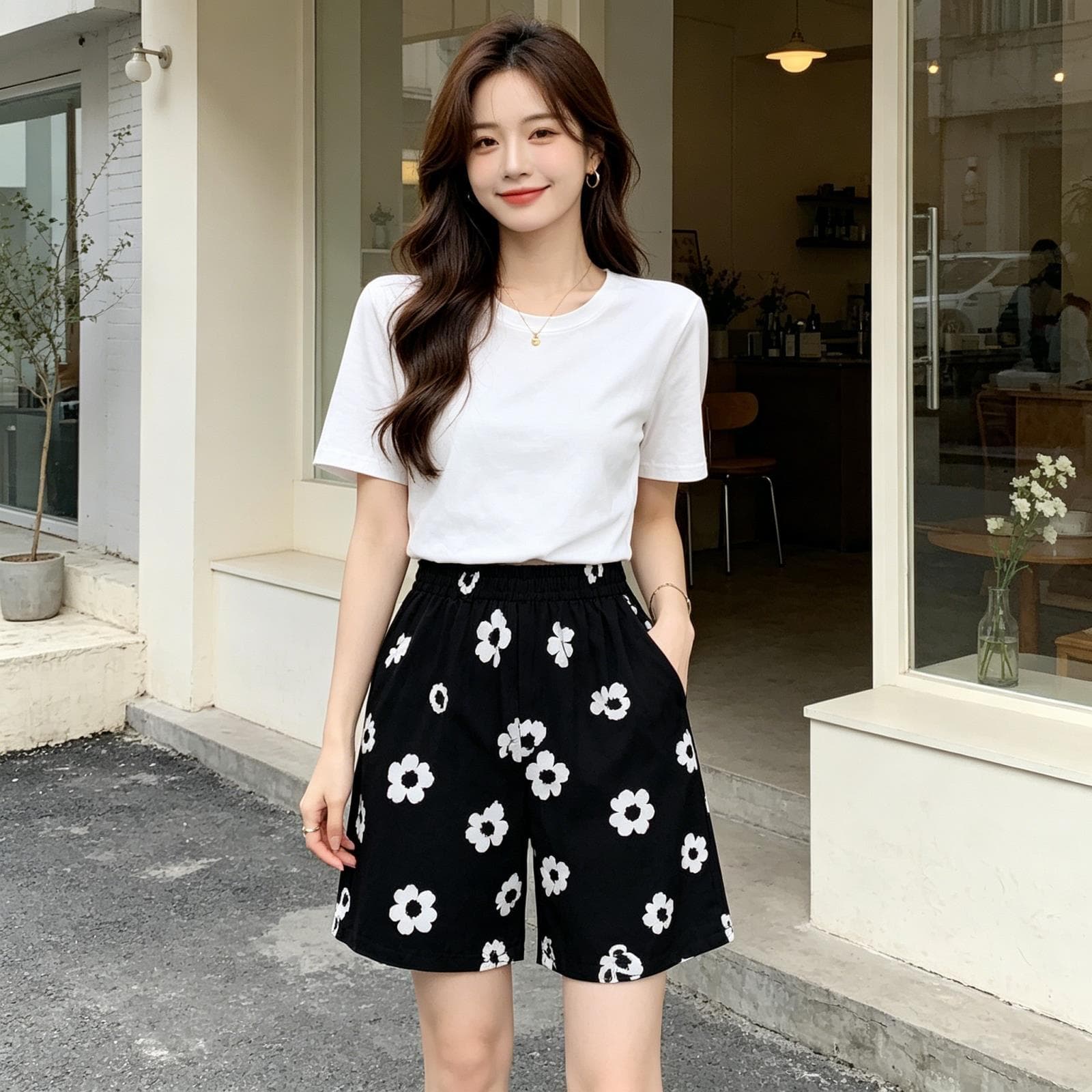 Summer Cotton Silk Sleep Shorts for Women, Loose Thin Home Pants, Plus Size, Artificial Cotton Silk Home Pants, Pure Black