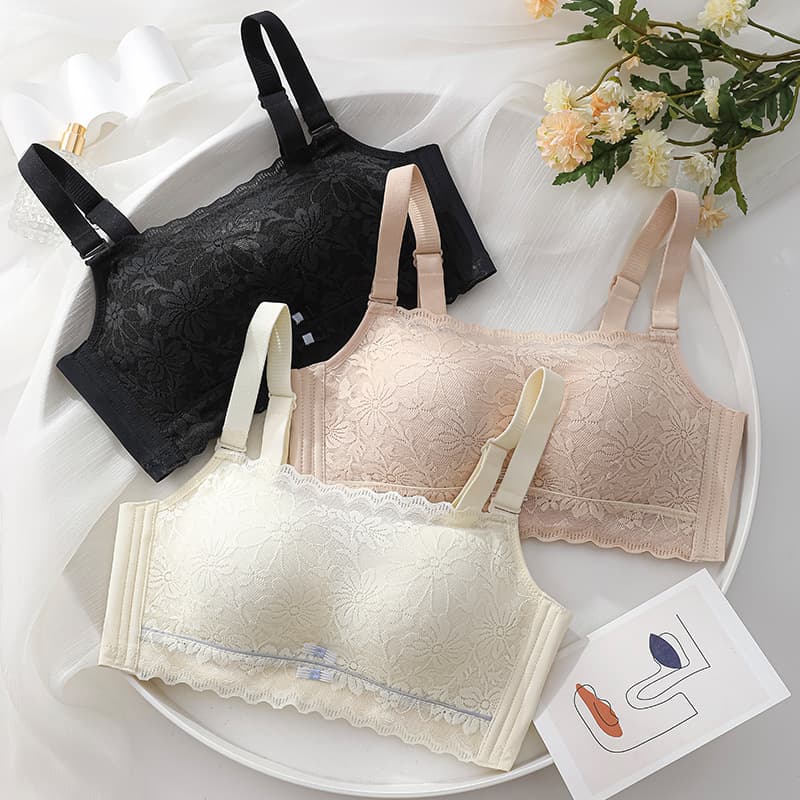859# Steamed Bun Cup Strapless Bra, Thickened, Sexy Lace, Anti-Exposure, Push-Up and Shaping Underwear Manufacturer