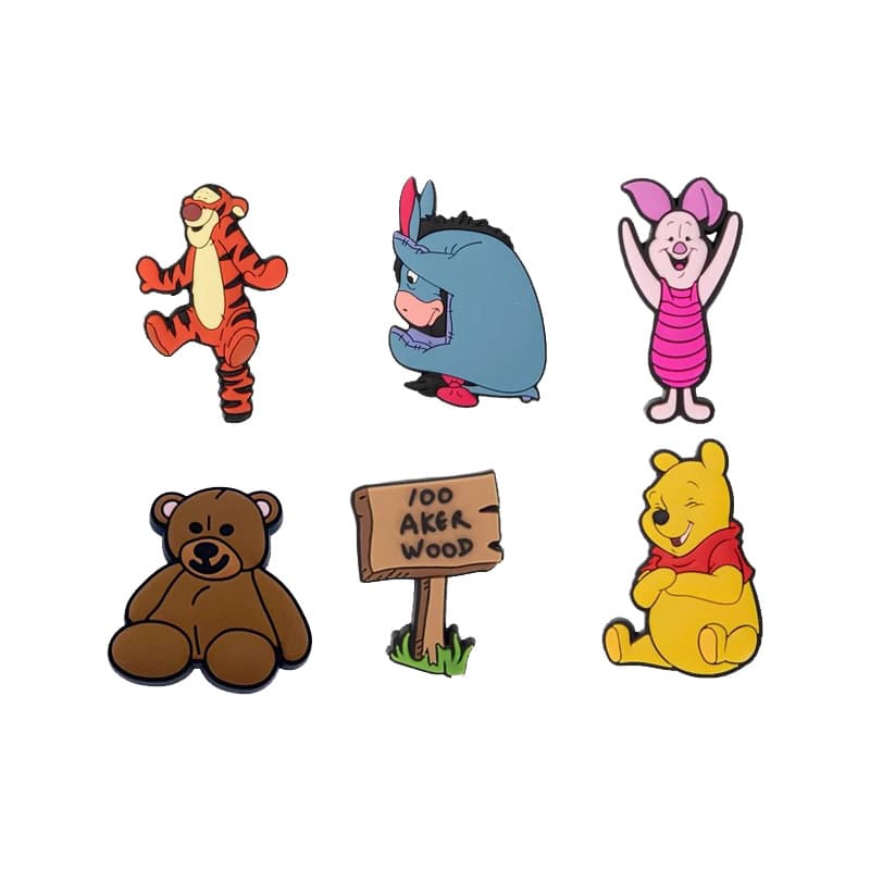 Factory Direct Winnie the Pooh Croc DIY Charms Cartoon Shoe Decorations PVC Soft Rubber Shoe Accessories