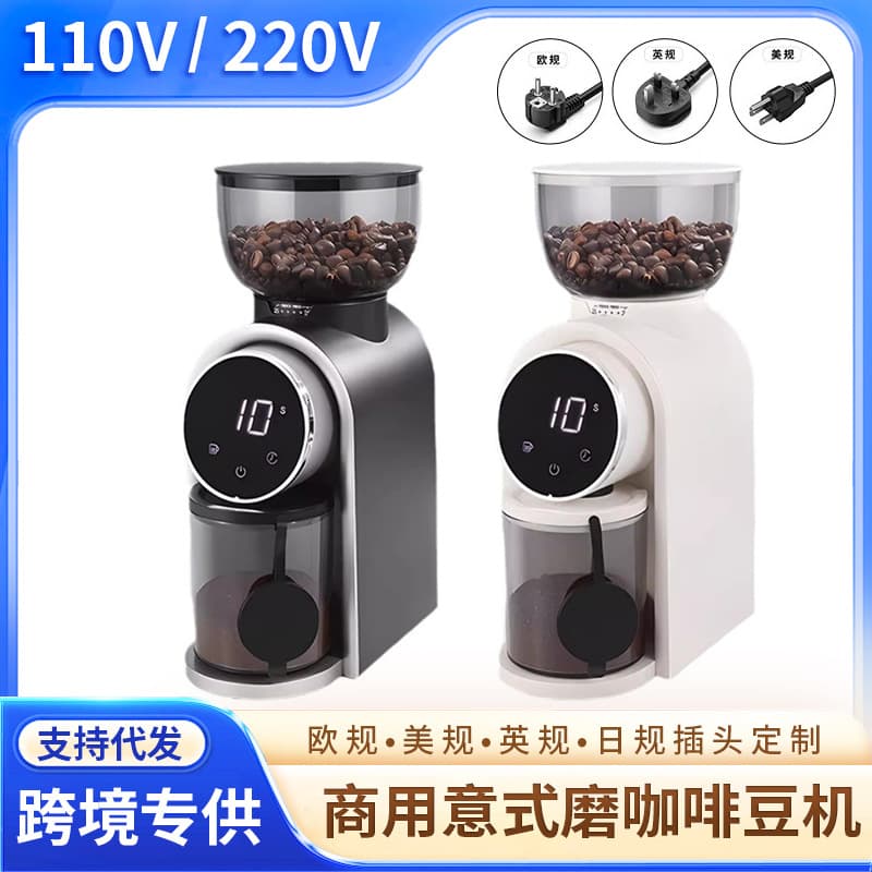 110V/220V US/EU/UK Plug Electric Commercial Coffee Grinder, Coffee Bean Grinder for Pour-Over and Espresso