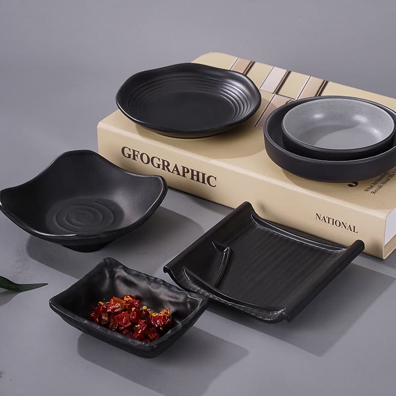 Yangge Melamine Sauce Dish Dining Set Commercial BBQ Hot Pot Seasoning Bowl Dipping Sauce Dish Imitation Porcelain Small Bowl Plastic Snack Dish