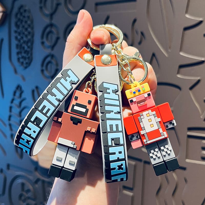 Cartoon Cute Minecraft Sandbox Game Keychain, Couple Bag Gift Pendant Wholesale