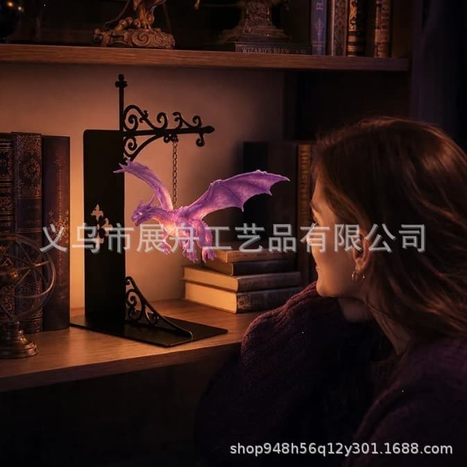 Cross-border Amazon Novelty Portable Dragon Bookshelf Lamp