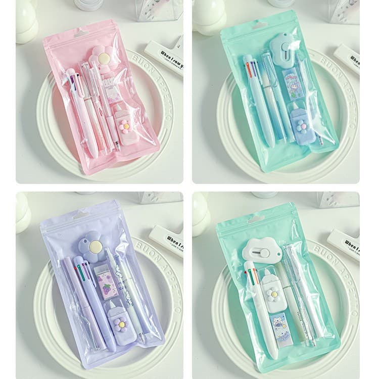 Cute Stationery Set 7-Piece Gift Pack High Appearance Student Back to School Graduation Gift Learning Stationery Souvenir