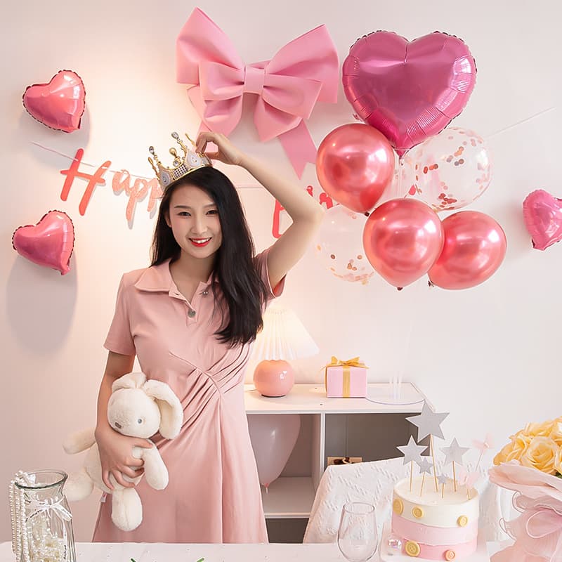 Xiaohongshu Same Style Ins Girl 18th Birthday Decoration Scene Setup Balloons Girl Eighteen Party Coming-of-Age Ceremony