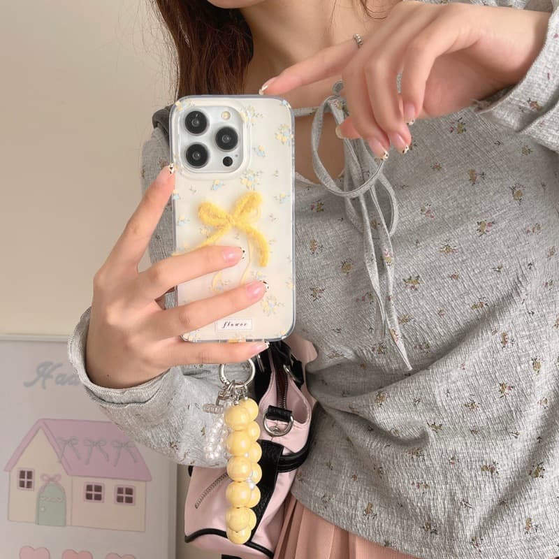 Gentle Style Ins Floral Bow Case for iPhone 15 Apple 16 Pro Max Phone Case 13/14 Women 15PM