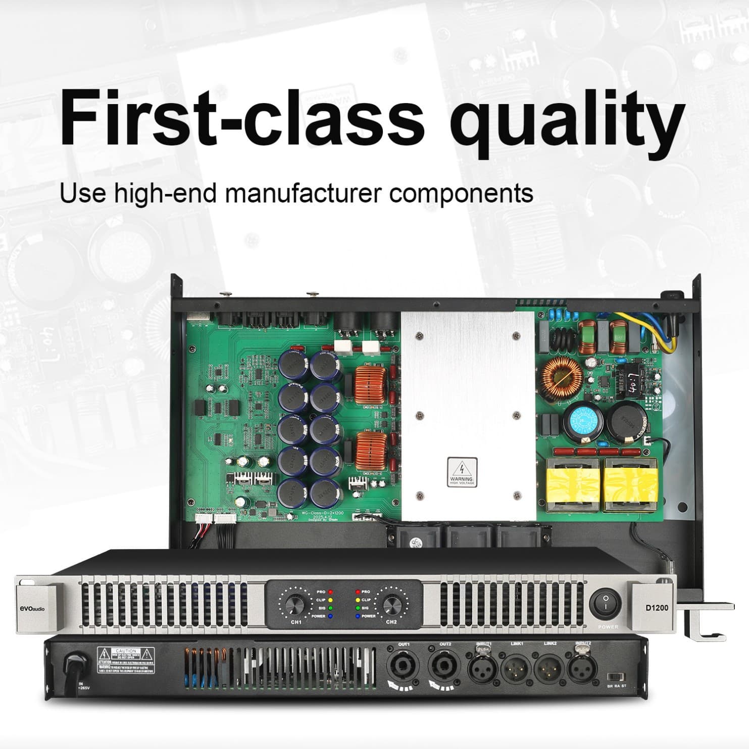 1U Digital Power Amplifier 2-Channel 1000W for Stage Performance and Conference Use