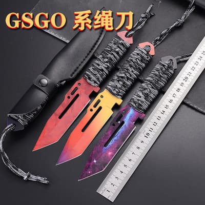 CSGO Tether Knife Outdoor High Hardness Sabre Stainless Steel Small Straight Knife Diving Leggings Knife Wild Survival Defense