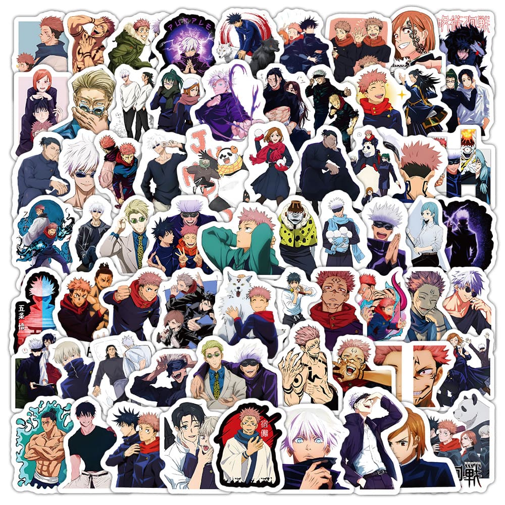100 Jujutsu Kaisen Anime Cartoon Graffiti Stickers Cross-border Decoration Car Luggage Cup Stickers Wholesale