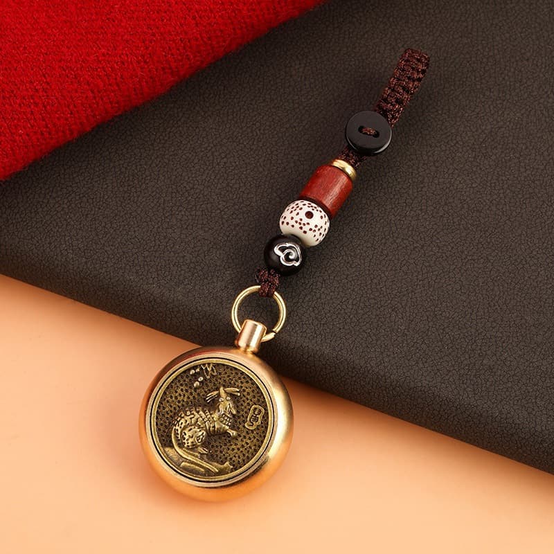 Twelve Zodiac Hand Grips - Pure Copper Spinning Antique Stress Relief Keychains, Fortune Attracting Charms, Promotional Hangings