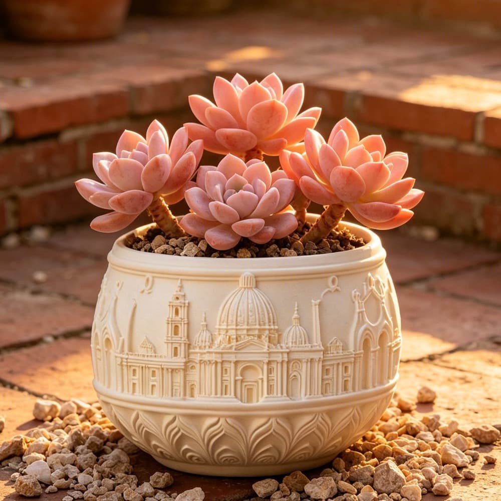 European style architectural flower pot silicone mold DIY gypsum succulent pot resin pouring three-dimensional silicone mold