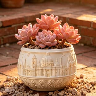 European Style Building Flower Pot Silicone Mold DIY Gypsum Succulent Pot Resin Casting 3D Silicone Mold