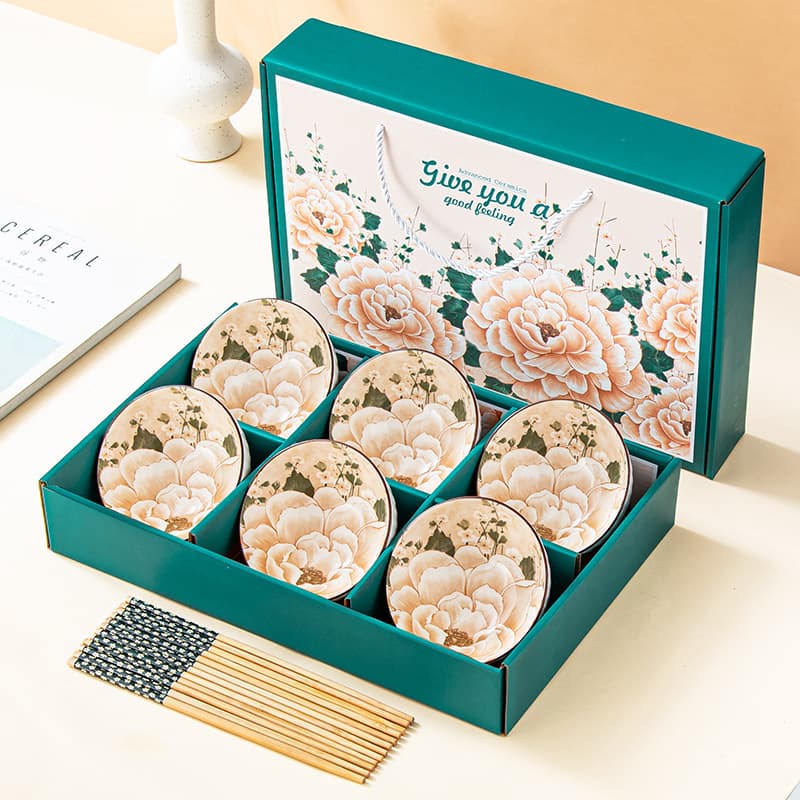 Souvenir gift set for business opening, team building, practical bowl and chopstick gift, return gift, gift box bowl wholesale