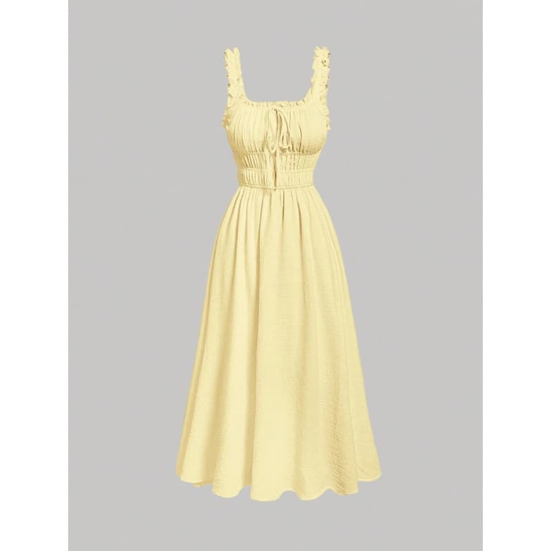 2025 Export Dropshipping Women Dresses Women's Pure Color Simple Daily Dress with Pleated Design