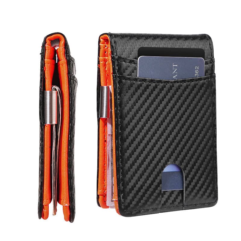 Ultra-Thin Carbon Fiber US Dollar Clip Wallet Simple RFID Anti-Theft Credit Card Holder Ultra-Thin PVC Material from Mainland Ch