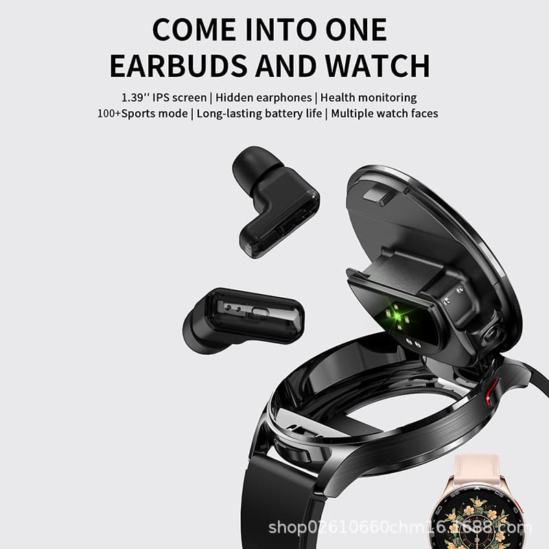 Cross-border T97 Earphone Watch 2-in-1 Smart Watch for Women Heart Rate Sports Waterproof Couple Watch