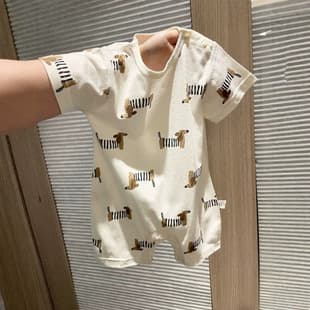 Cotton Summer New Baby Short Sleeve Double Open Romper Thin Baby Harsuit Seamless Breathable Crawling Suit Children Clothing