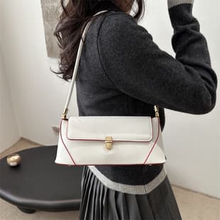 2025 Summer New Fashion Simple Women's Bag Trendy Single Shoulder Bag Textured Baguette Small Square Bag Versatile