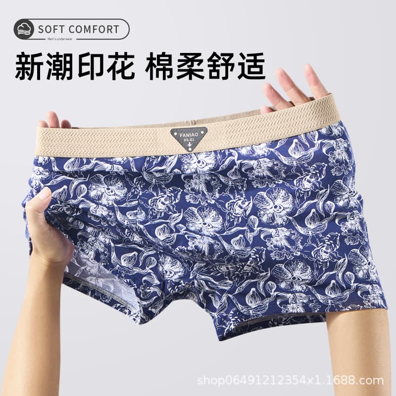 Wholesale New Cotton Men's Printed Underwear, Plus Size Youth & Adult Men's Boxer Briefs, Drop Shipping Available