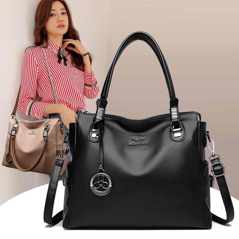 Cross-Border Women's Bag 2025 New Large Capacity Soft Leather Handbag Fashion Versatile Shoulder Crossbody Bag Handbags