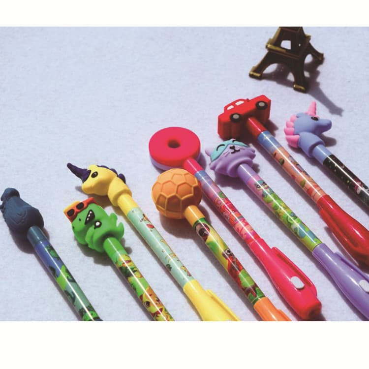 PVC Animal Cartoon Soft Vinyl Pen, Bead Invisible Light Pen Two-in-One Pen, Limited Edition Gift Toy Drip Plastic Pen