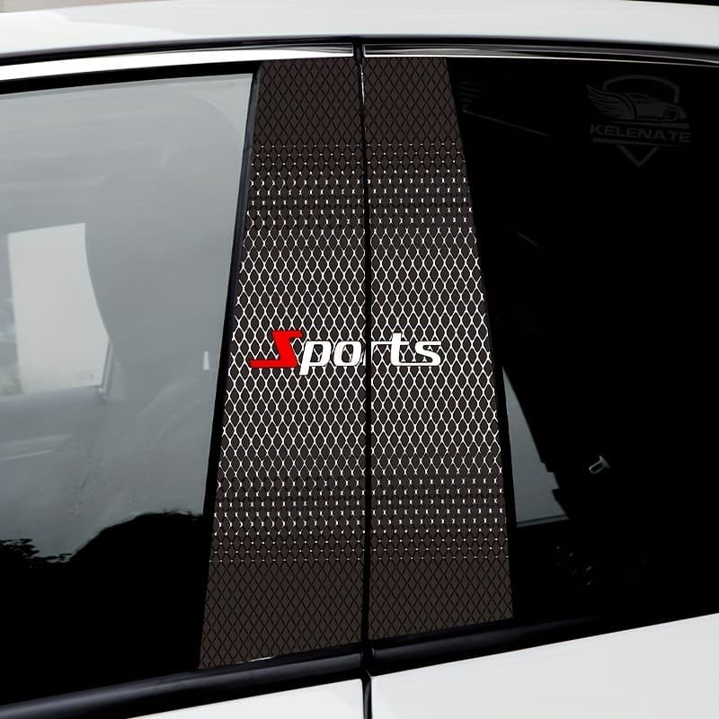 Cross-border Amazon Exclusive 2-Piece Sport Stripe Car B-Pillar Stickers - Scratch and Water Resistant PET Material