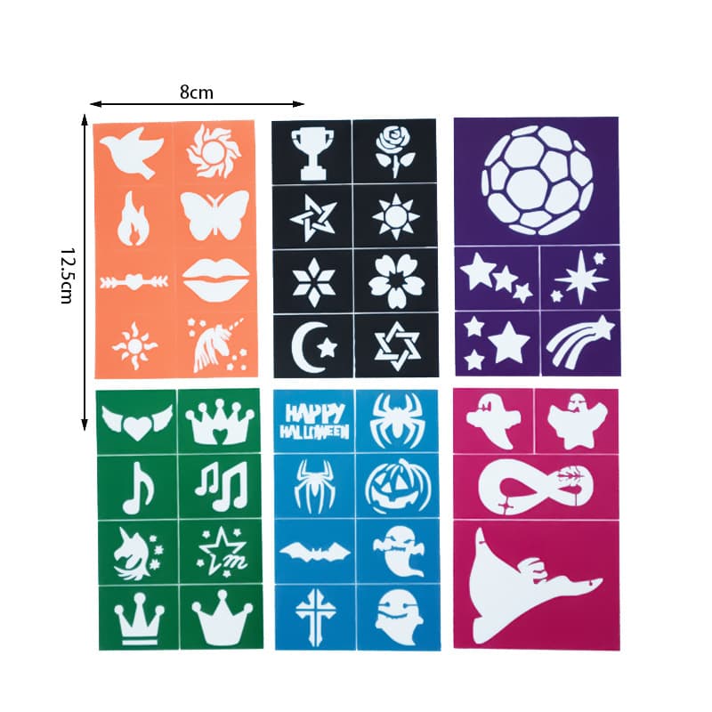 Body Painting Tattoo Stencil Hollow Tattoo Sticker Airbrush Stencil Cosplay Party Festival Painting Template