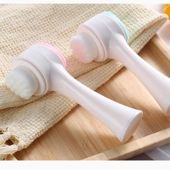 Double-Sided Facial Cleansing Brush Soft Silicone Face Wash Brush Manual Cleansing Brush Deep Pore Cleaner