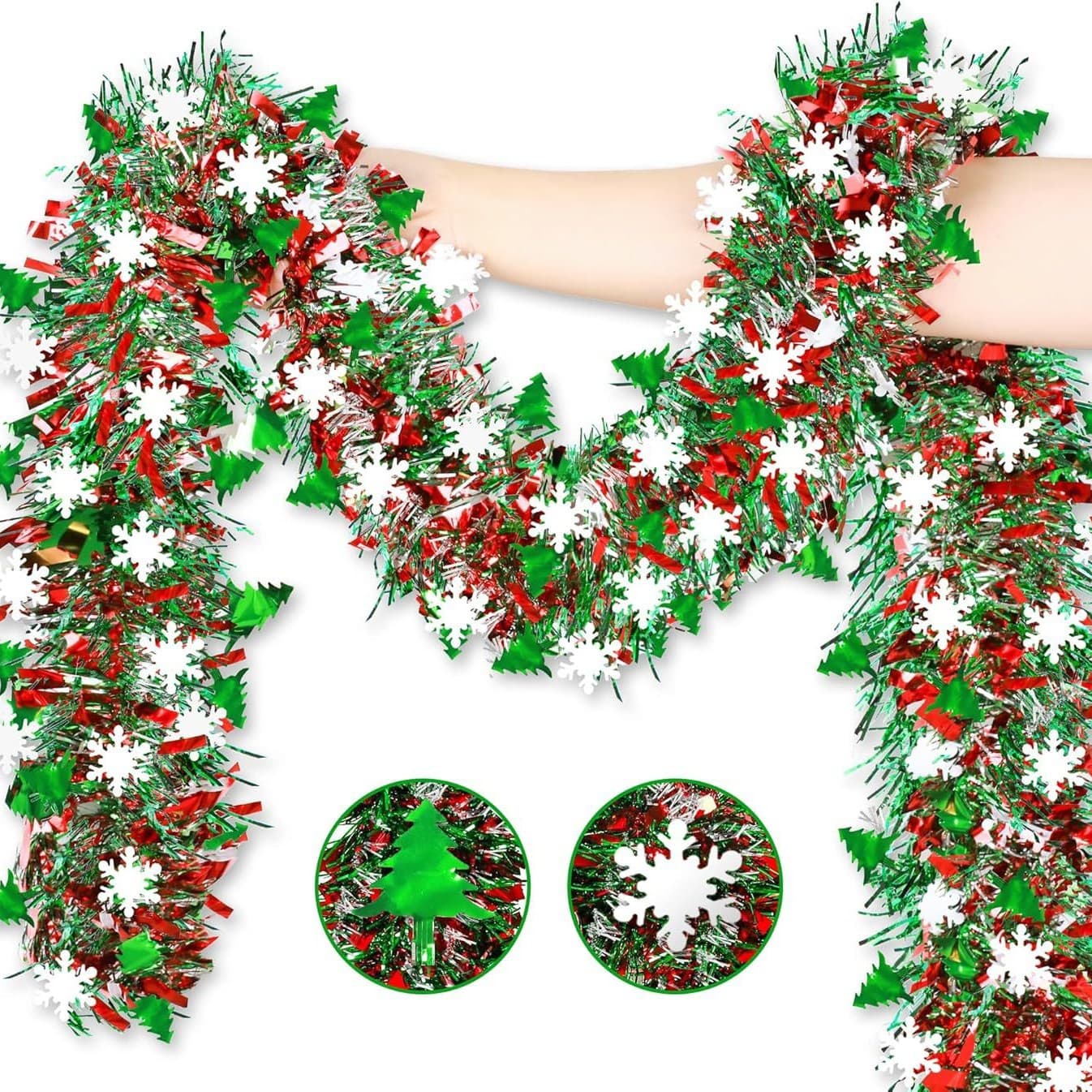 Cross-border hot-selling Christmas decorative ribbons, new Christmas streamers, white snowflake Christmas tree ribbons