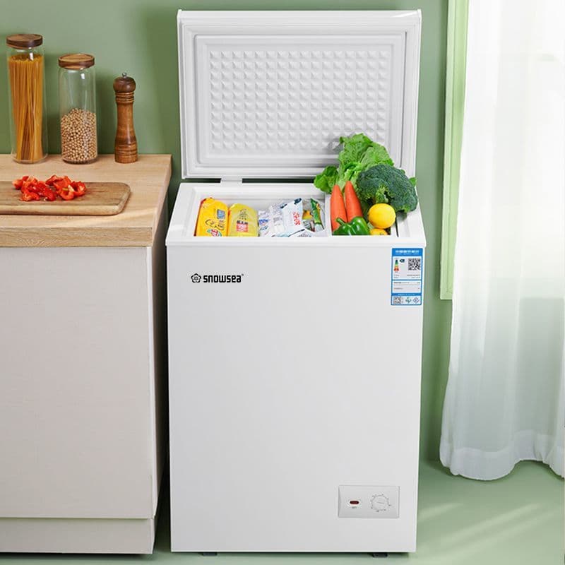 SNOWSEA Mini Freezer, Household Fully Frozen Small Refrigerator, Food Storage Box, Dual-Purpose Refrigeration and Freezing Cabinet, Horizontal Freezer