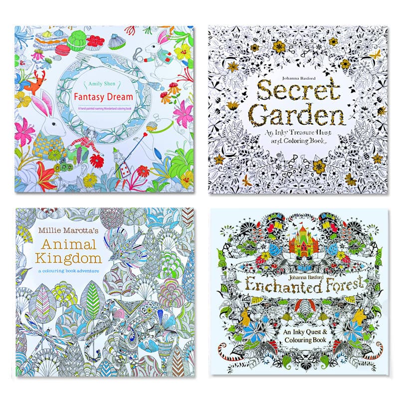 Small-Size Secret Garden Coloring Book Stress Relief Adult Edition Hand-Drawn Coloring Mandala Drawing Coloring Book Wholesale