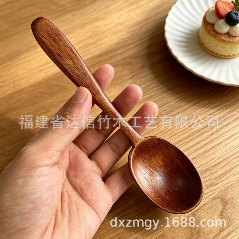 Phoebe long and short handle small wooden spoon Japanese style children's small spoon honey spoon stirring coffee spoon wooden spoon spoon wholesale