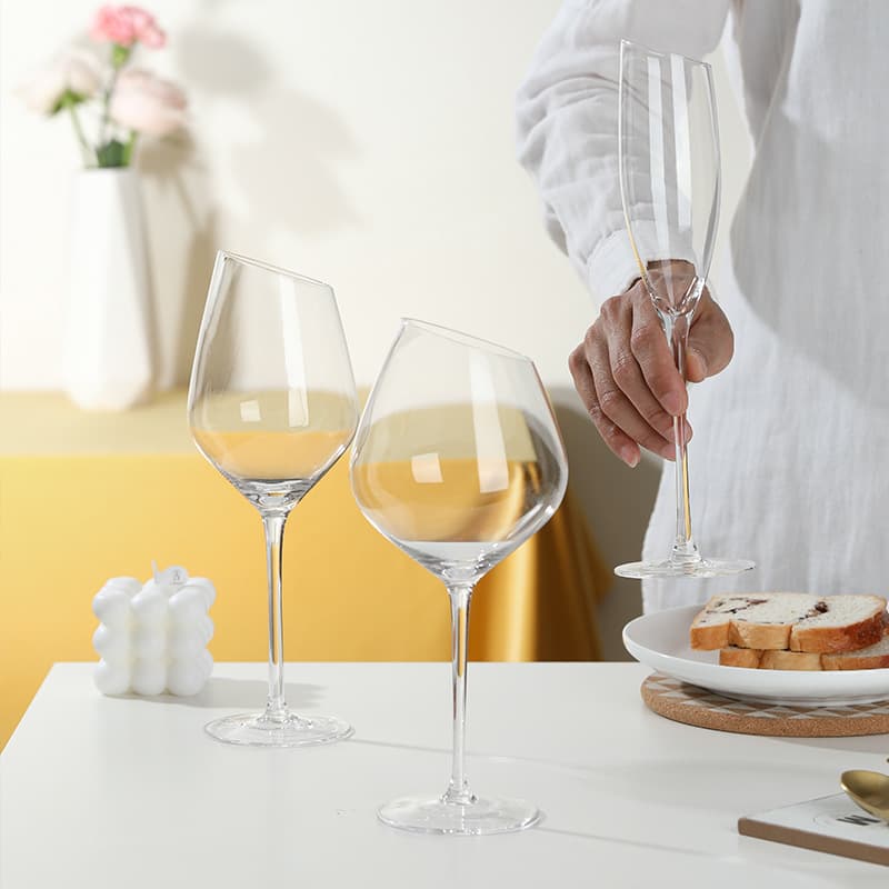 Slanted Wine Red Wine Glass Crystal Glass Bordeaux Stemmed Glass Champagne Glass Bar Wine Set Cocktail Glass