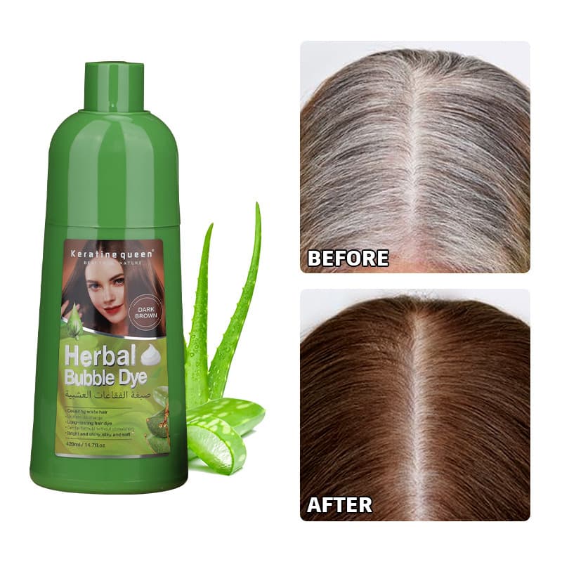 Hair Dye Shampoo Cross-Border Supply Shampoo Hair Dye Plant-Based Non-Damaging Bubble Dye Wholesale