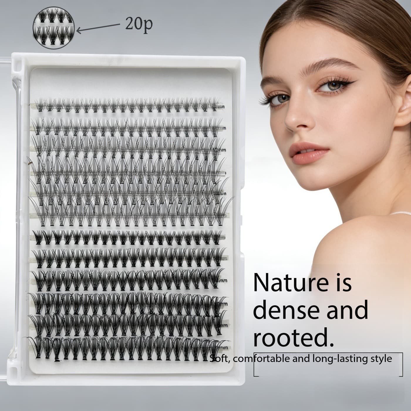 Cross-border hot-selling Duomao DIY segmented false eyelashes mixed package large capacity curled soft single cluster false eyelash grafting