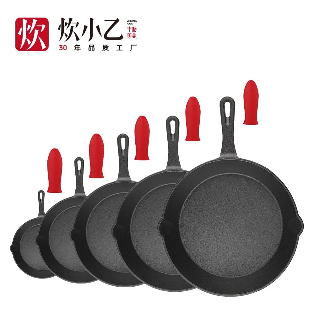 Cast Iron Frying Pan, Uncoated, Thickened, Small Frying Pan, Egg Pan, Old-Fashioned Iron Pan, Cross-Border Household Frying Pan Set of 3