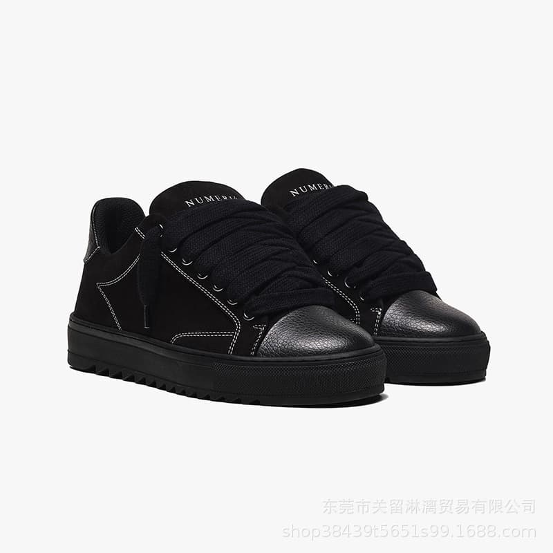 NUMERIS Canvas Shoes Men's Hand-Painted Casual Thick Sole Anti-Slip Flat Bottom Board Shoes