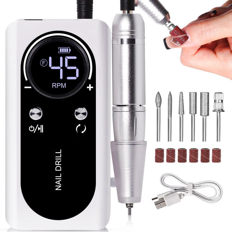 Cross-border V2 electric storage nail polisher 45000 rpm portable electric nail polisher professional nail removal and polishing tool