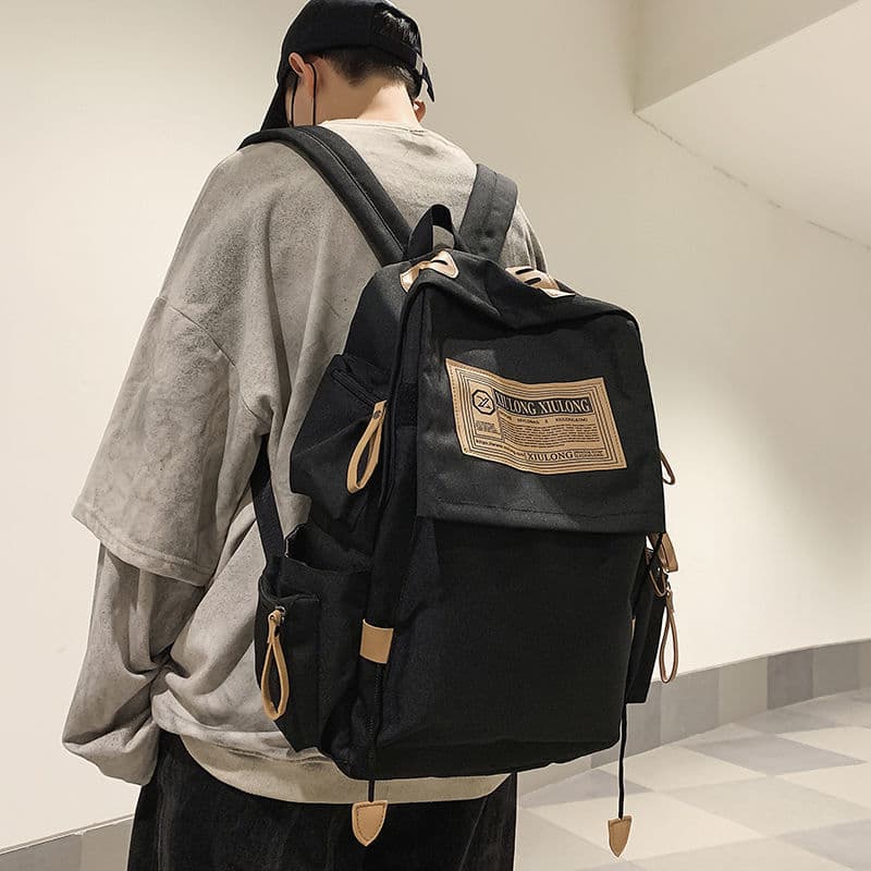 Korean Style Ins Large Capacity Backpack for Men and Women, Trendy Couple Travel Backpack for Middle School, High School, and College Students