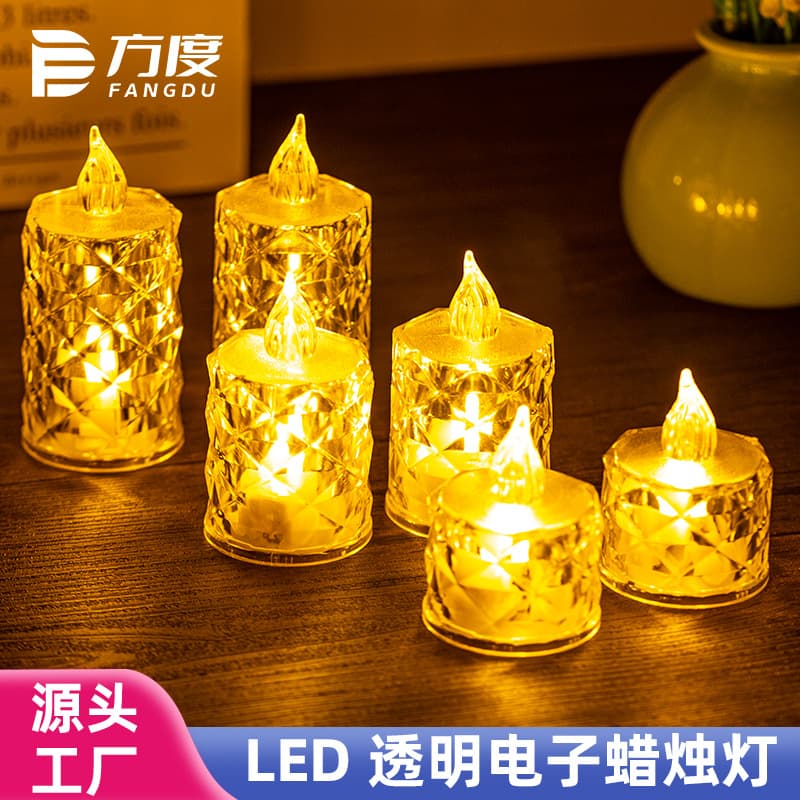 Factory direct LED electronic candle wave mouth swing simulation smokeless candle romantic proposal scene arrangement