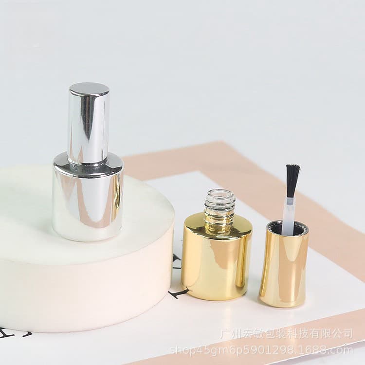 Electroplated Gold and Silver Nail Polish Gel Bottle Glass Brush Glue Bottle Nail Polish Mixing Bottle Liquid Blush Bottle