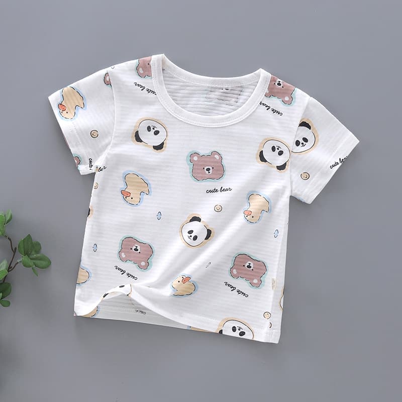 Baby Short Sleeve T-Shirt Summer Cotton Infant Top Children's Short Sleeve Boys Girls Undershirt Half Sleeve Summer Wear