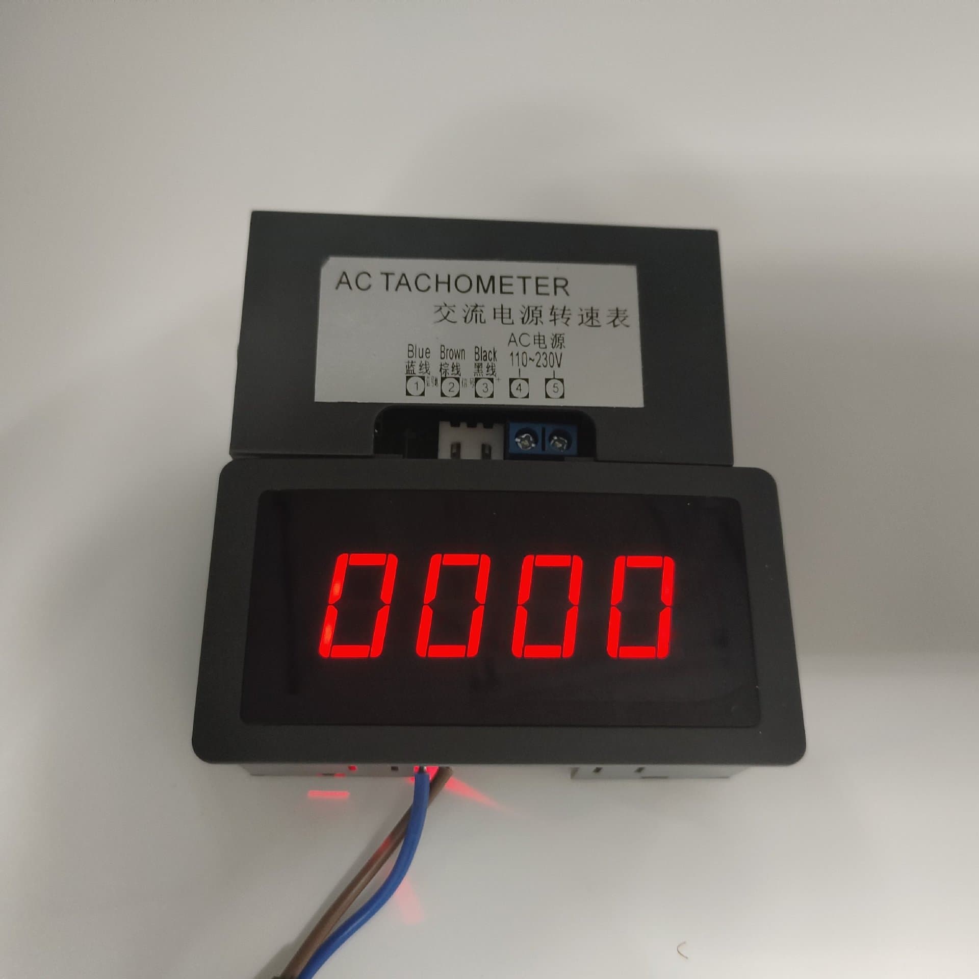 220V AC High Precision Digital Speedometer Tachometer Motor Speed Meter with Hall Sensor