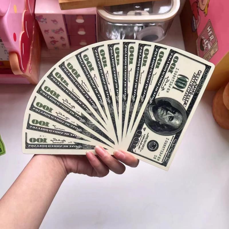 US Dollar Bill Bikini Bottom Dollar Mini Fan SpongeBob Money Fan Novelty Handheld Funny Shake Fan