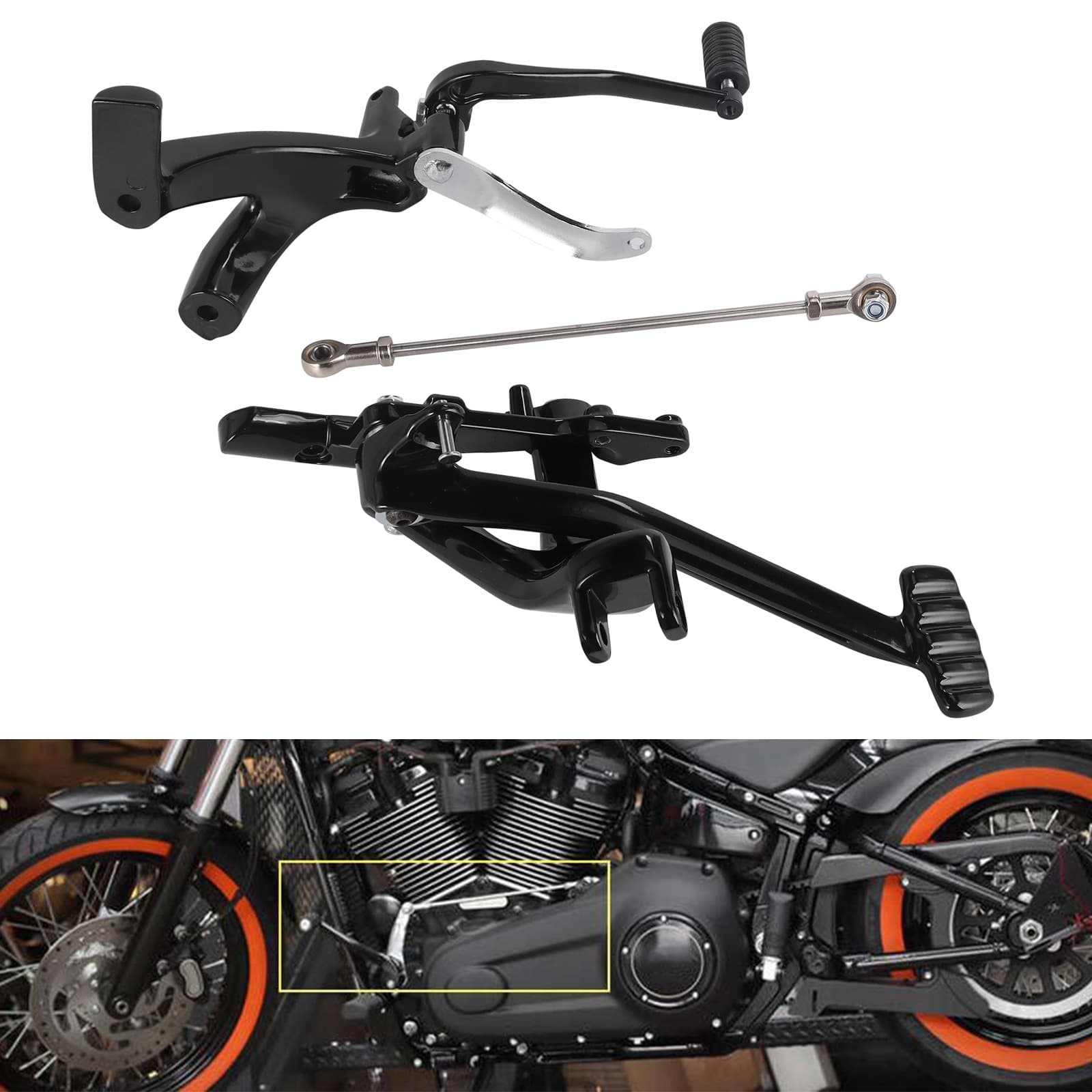 Harley Front Foot Brake Lever Compatible with Softail Street Bob Low Rider S Forward Control Pedal Assembly Shifter 18-23