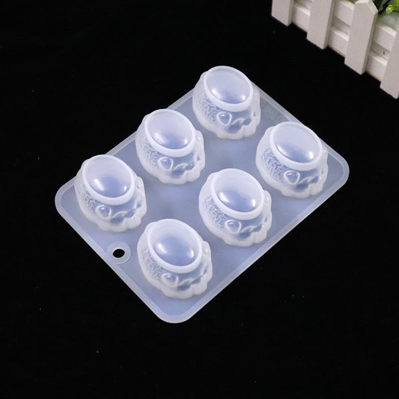 Mirror Six-Connected Cute Pig Silicone Mold for Baking Pastry Mold DIY Pendant Crystal Epoxy Resin Mold
