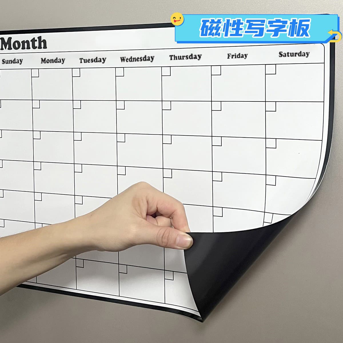 Cross-border Magnetic Whiteboard PET Weekly Calendar Magnetic Memo Sticker Fridge Magnet Wholesale