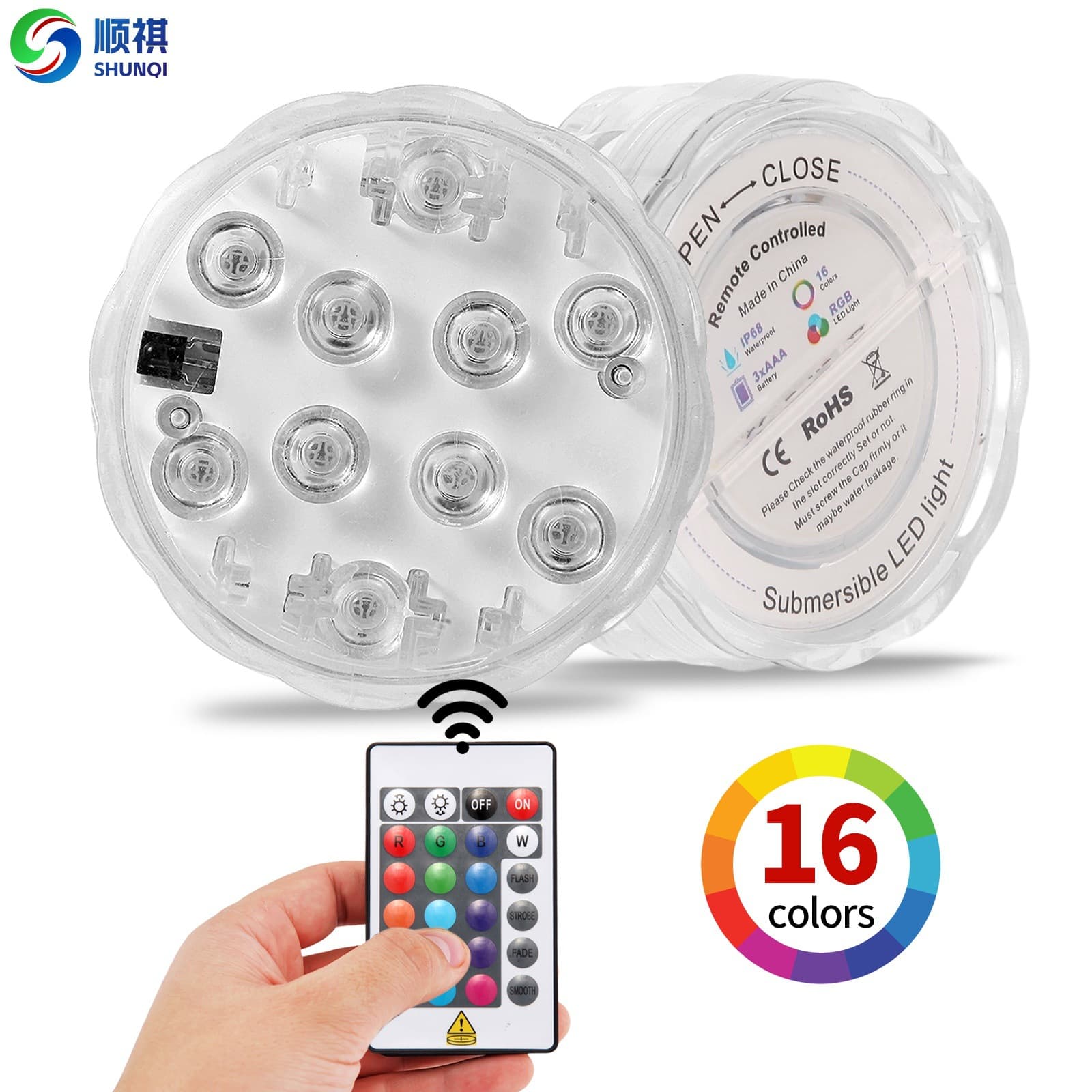 Pool Light RGB Colorful Atmosphere Light IP68 Waterproof Submersible Light Full Certification Customizable Underwater Light Pumpkin Light