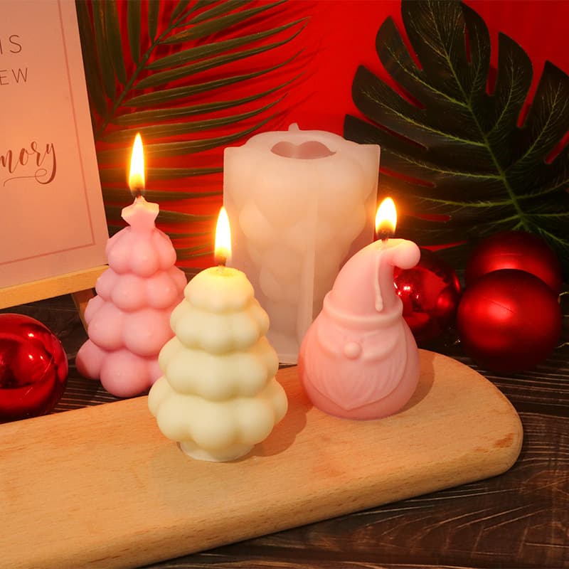 Zhongcheng DIY Christmas Tree, Snowman, and Candle Mold Silicone Mold for Holiday Decorations