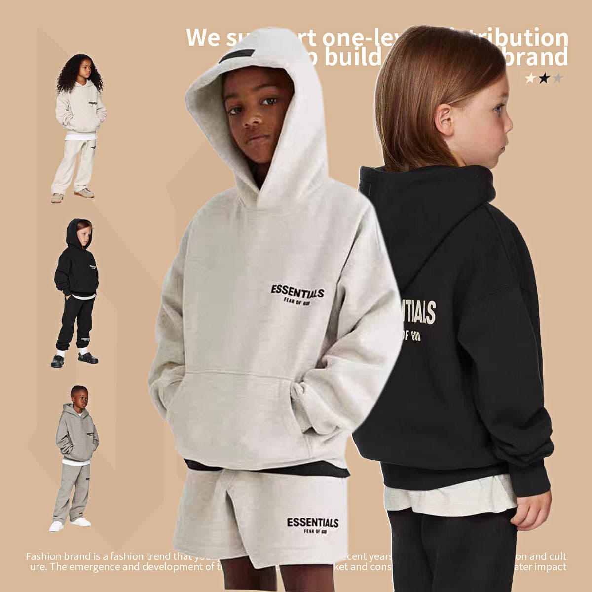 ESSENTIALS children's autumn and winter velvet casual children's clothing boys and girls new sweatshirts for children and middle-aged children pullovers